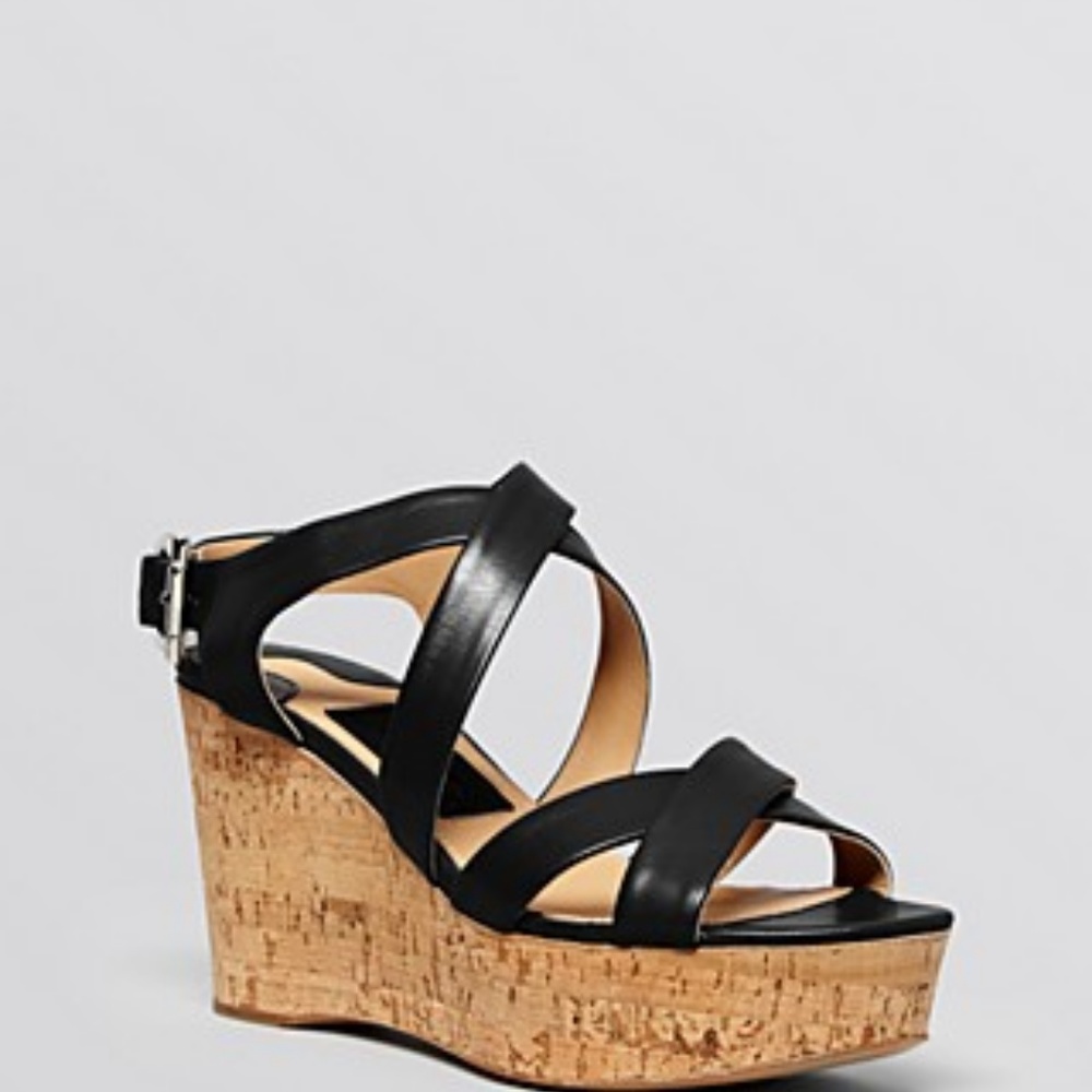 Salvatore Ferragamo Persy Black Wedge Platform 7